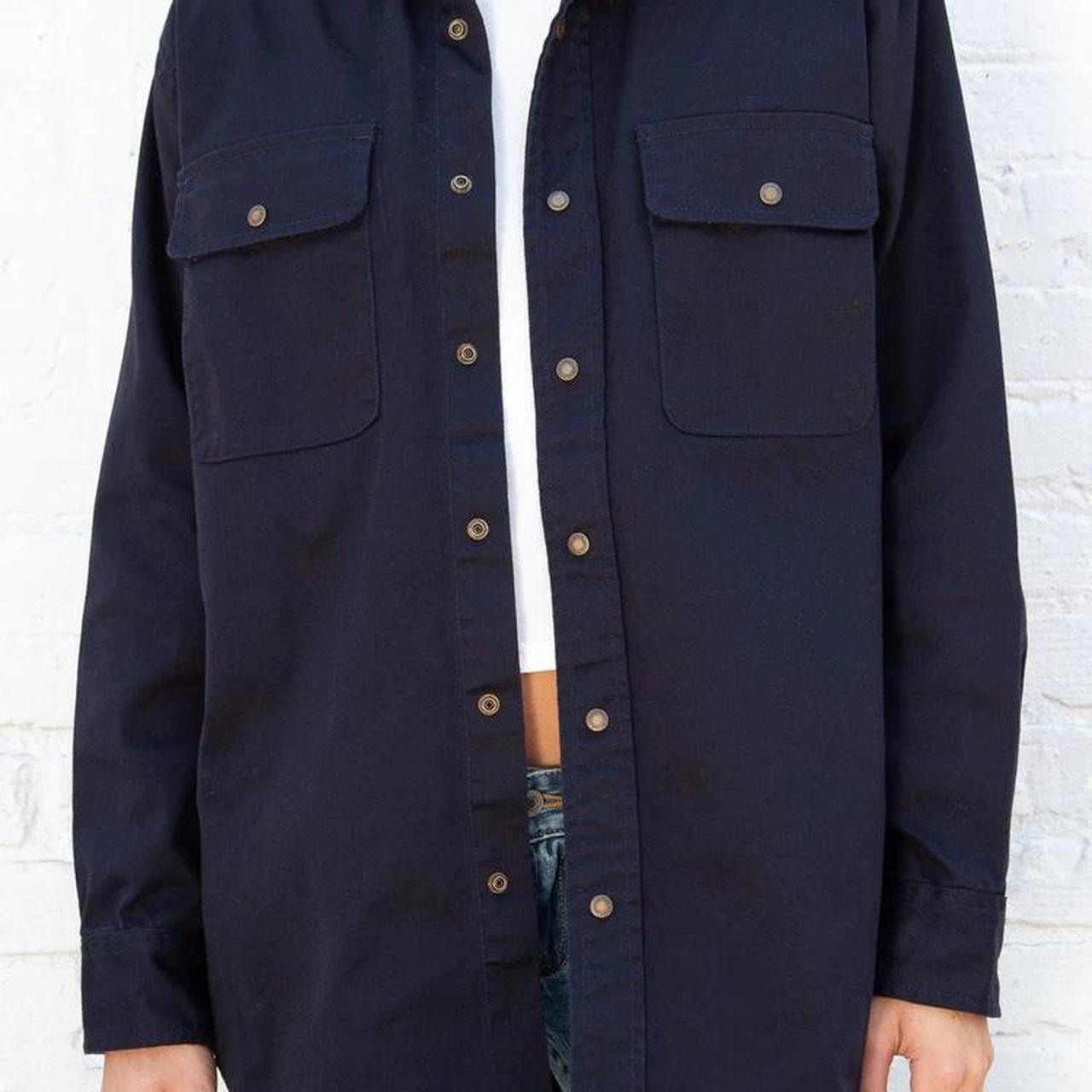 BRANDY MELVILLE NAVY BLUE NANCY JACKET so cozy and... Depop