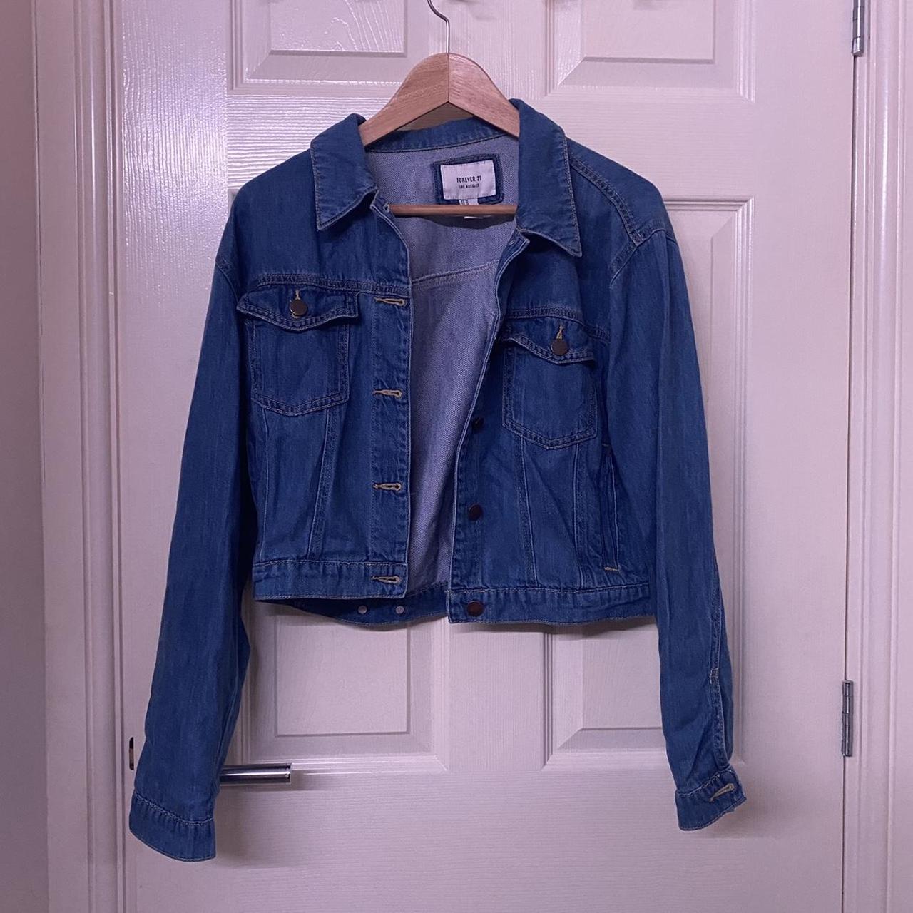 forever 21 denim jacket ☆ medium but feels like a... - Depop