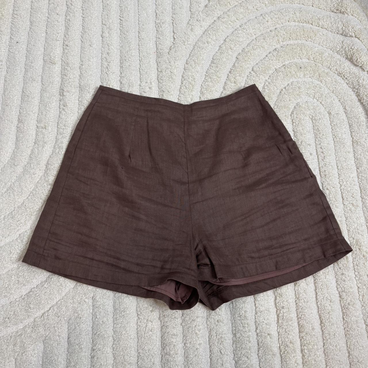 Dissh shorts Zip side Size 8 #linen #dissh #shorts - Depop