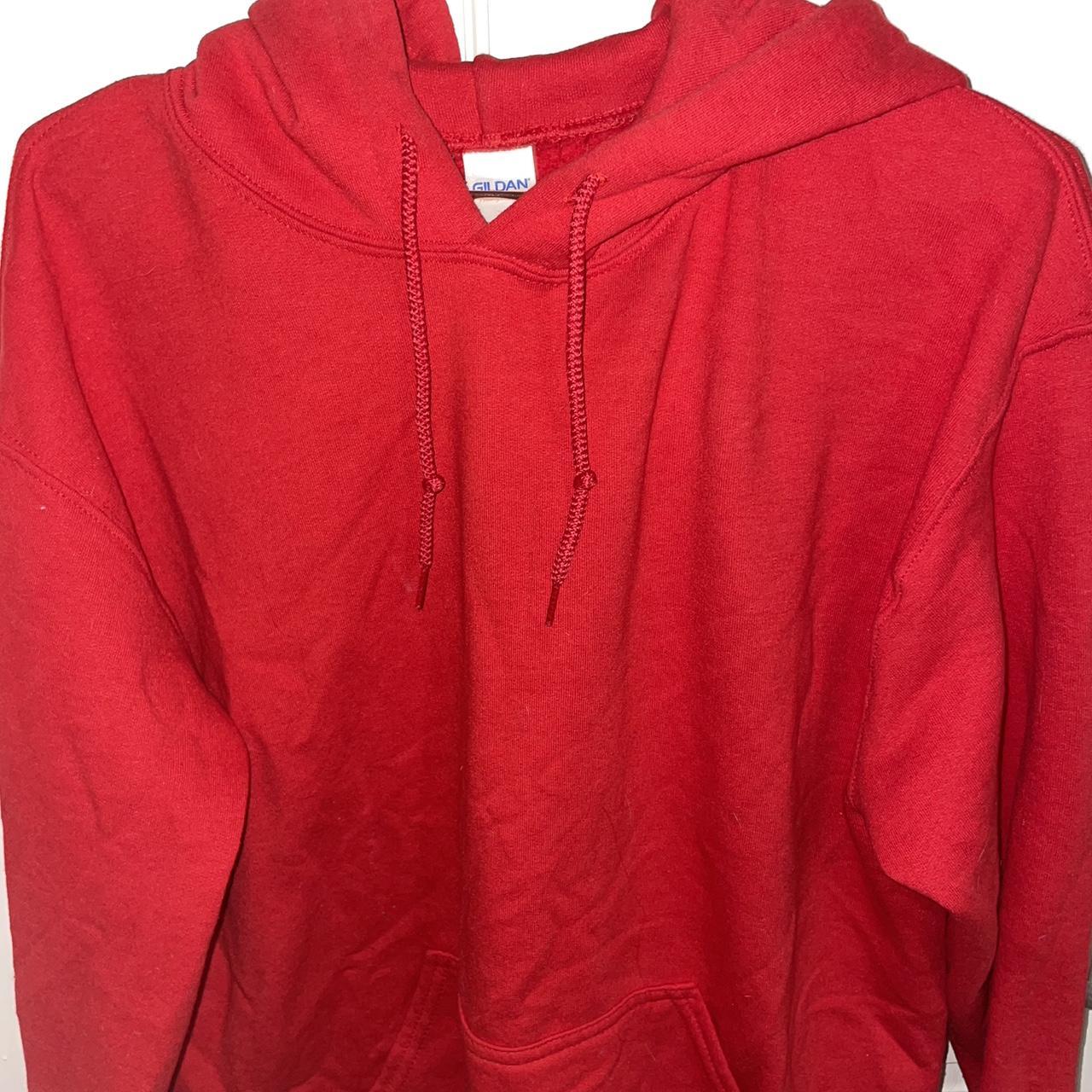 Gildan Men's Red Hoodie | Depop