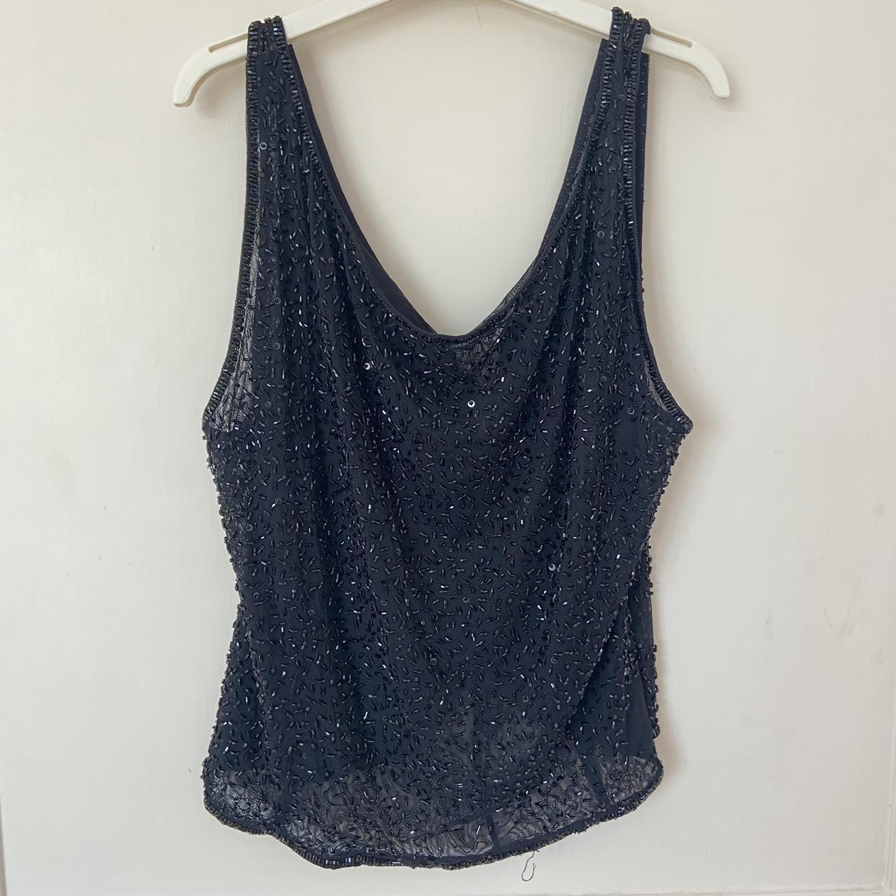 Black sparkle cami top perfect for a night out 😍... - Depop