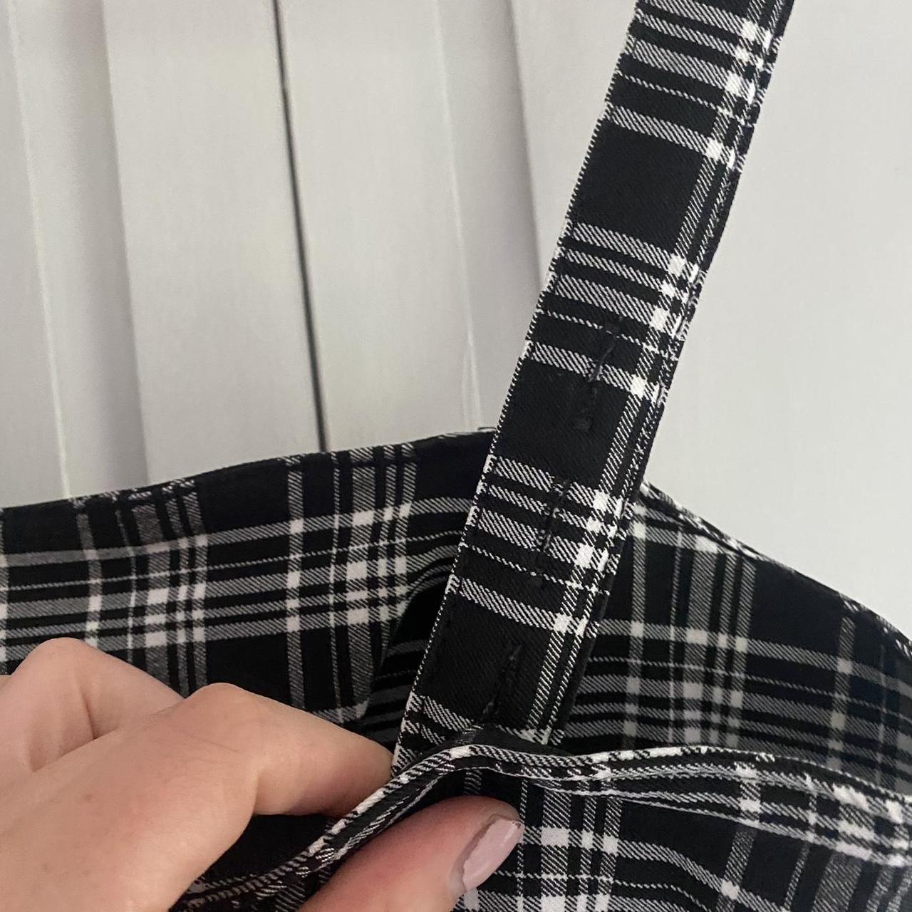 Hollister black and white check pinafore dress, Depop