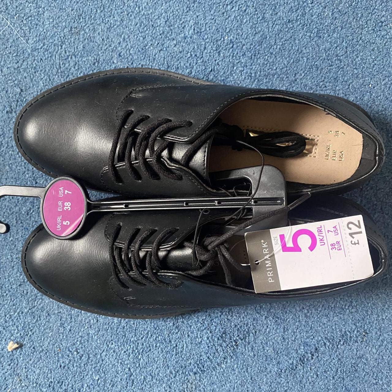 Dress Shoes Primark Ladies Brogues Black Leather Lace Up Shoes