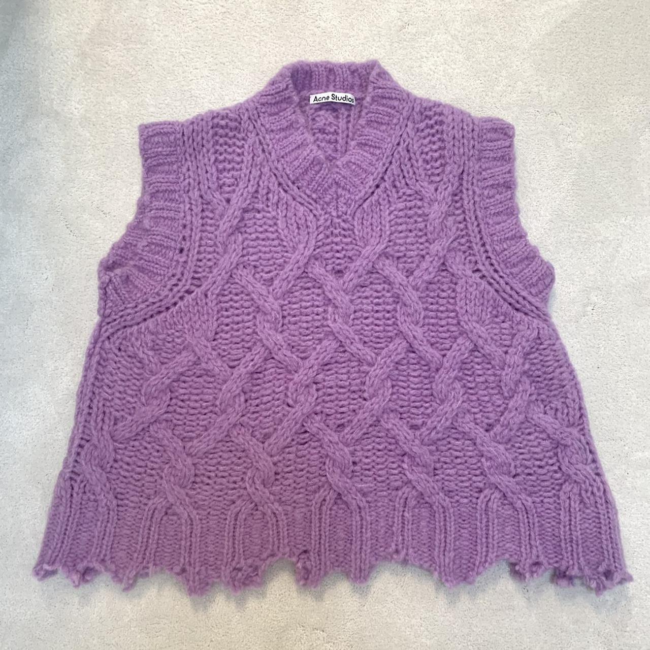 Lilac Acne Studios Cable-knit Sweater Depop