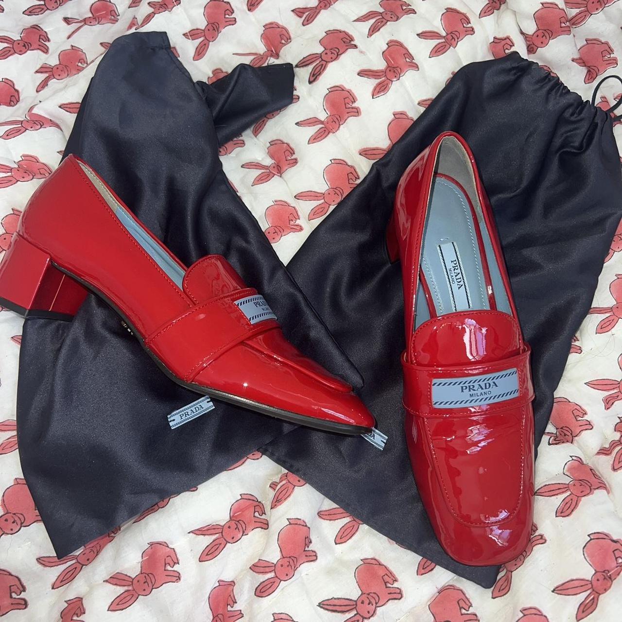 Prada patent loafers hotsell