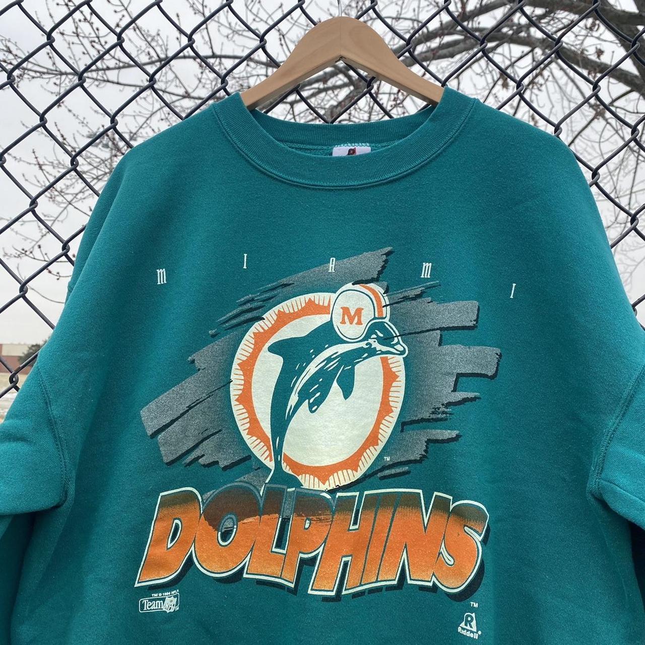 Vintage 1996 Miami dolphins crewneck sweater with - Depop