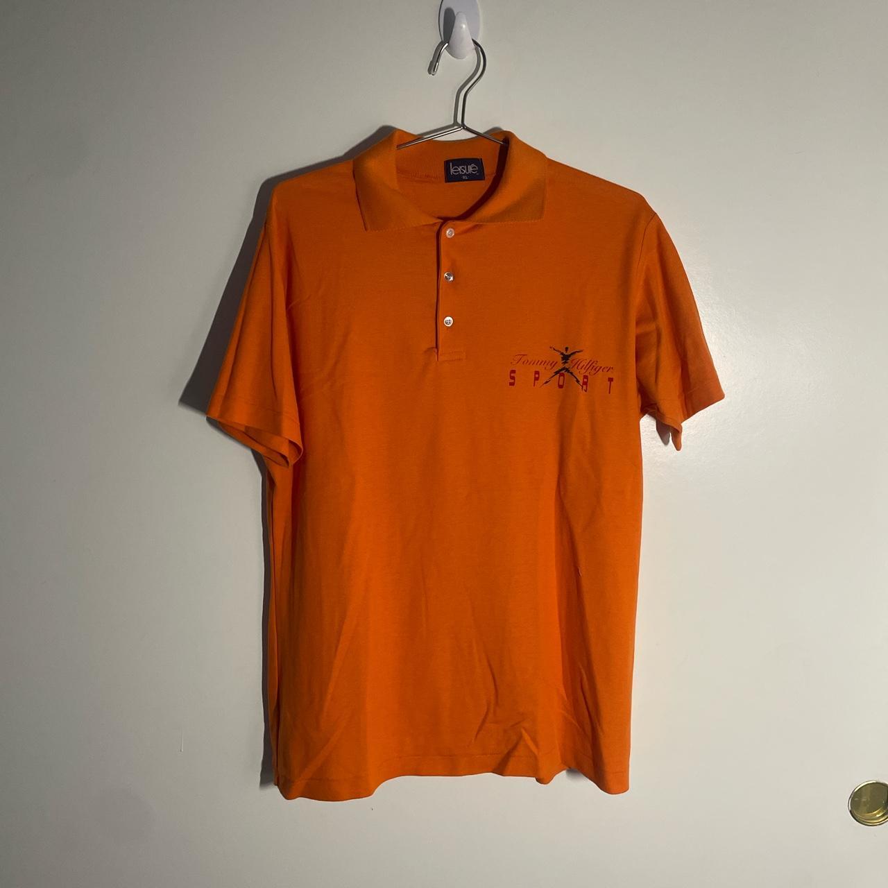 Orange tommy hilfiger shirt best sale