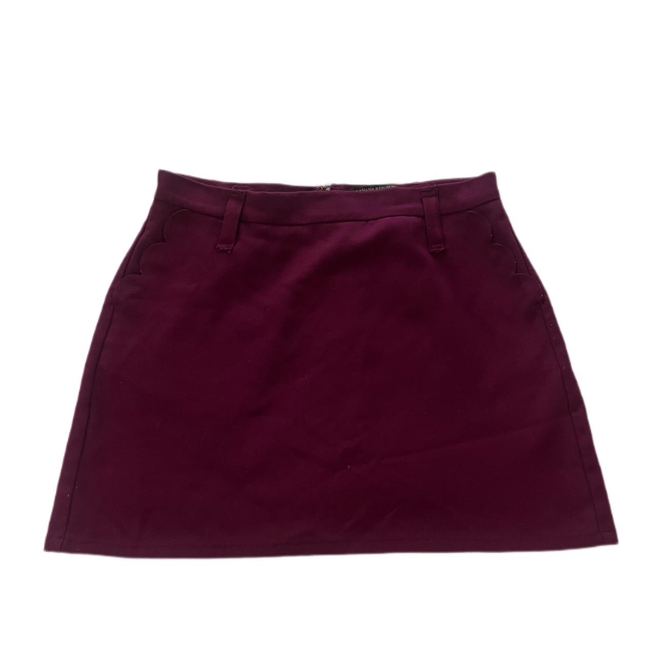 Dark reddish purple skirt Some loose threads that... - Depop