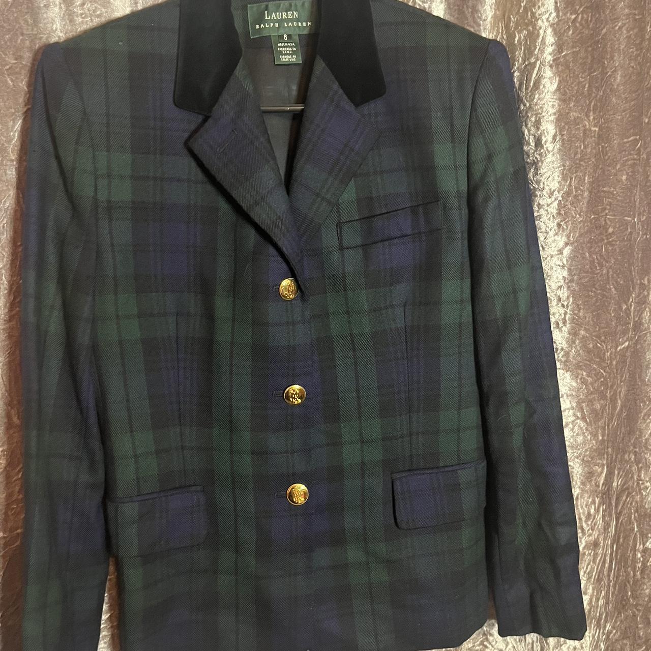 Ralph Lauren Women's Green and Blue Jacket | Depop