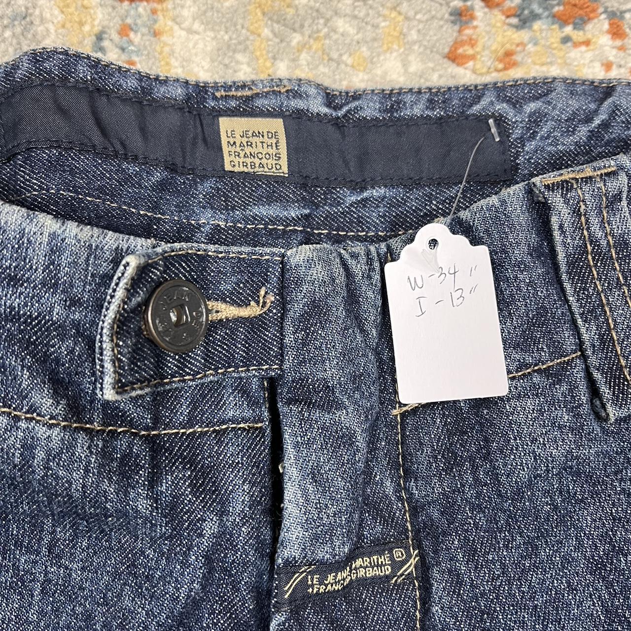 Marithé + François Girbaud Men's Blue and White Jeans | Depop