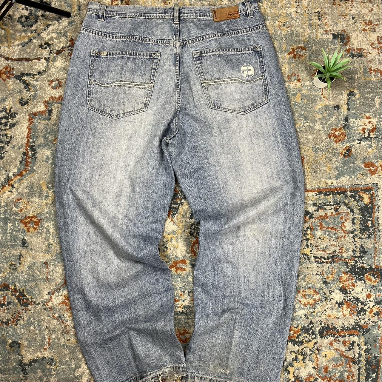 Vintage Y2K Pepe Light Washed Baggy Jeans W40 I33 - Depop