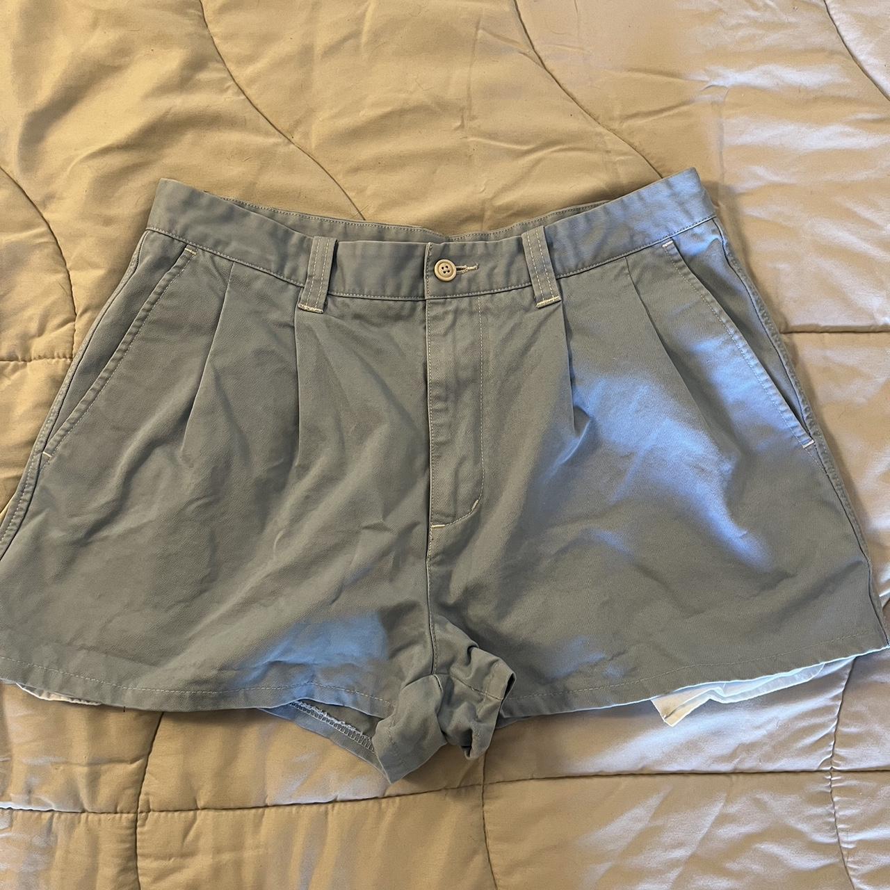 baby blue pleated shorts! light weight and perfect... - Depop