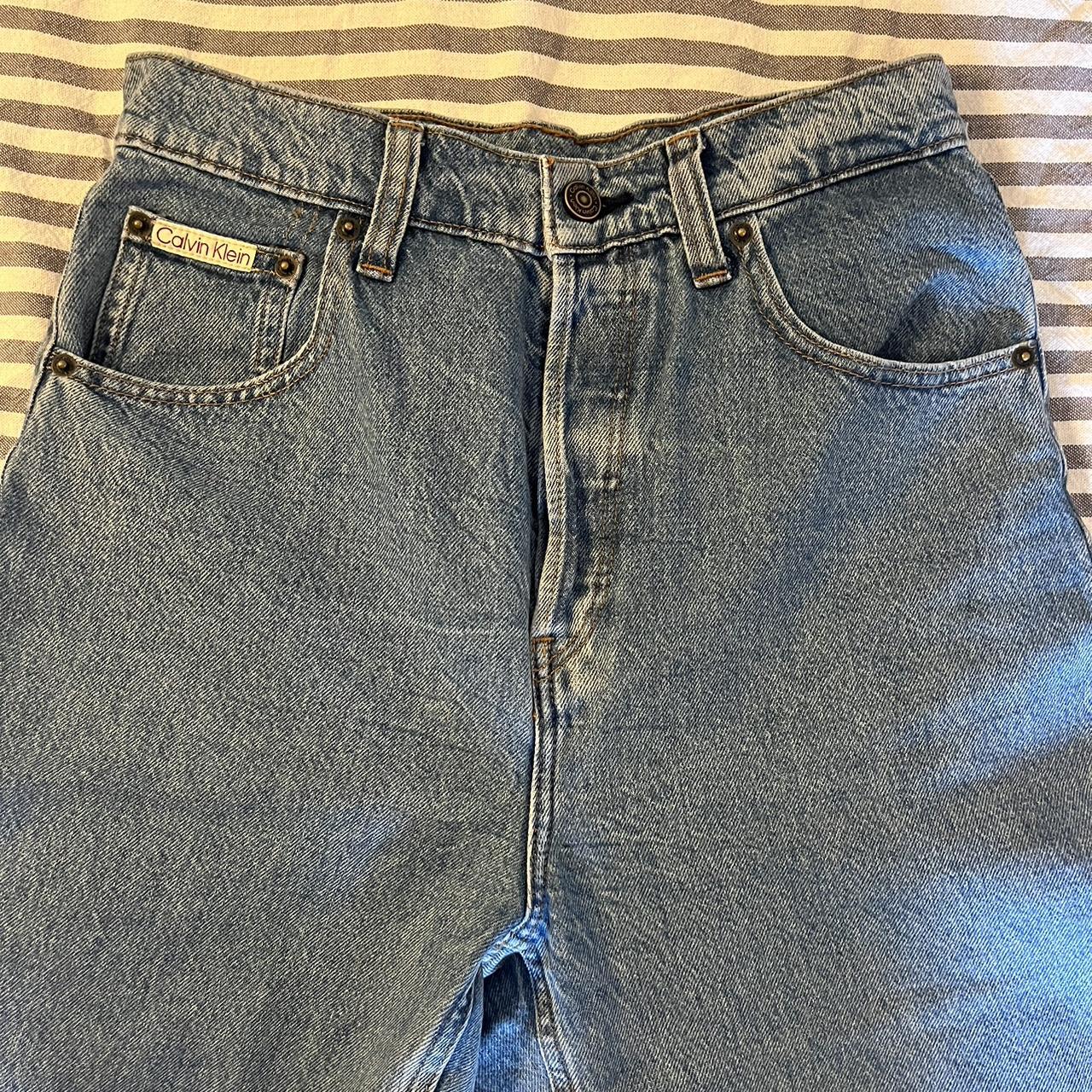 Calvin Klein— High rise, long straight fit denim... - Depop