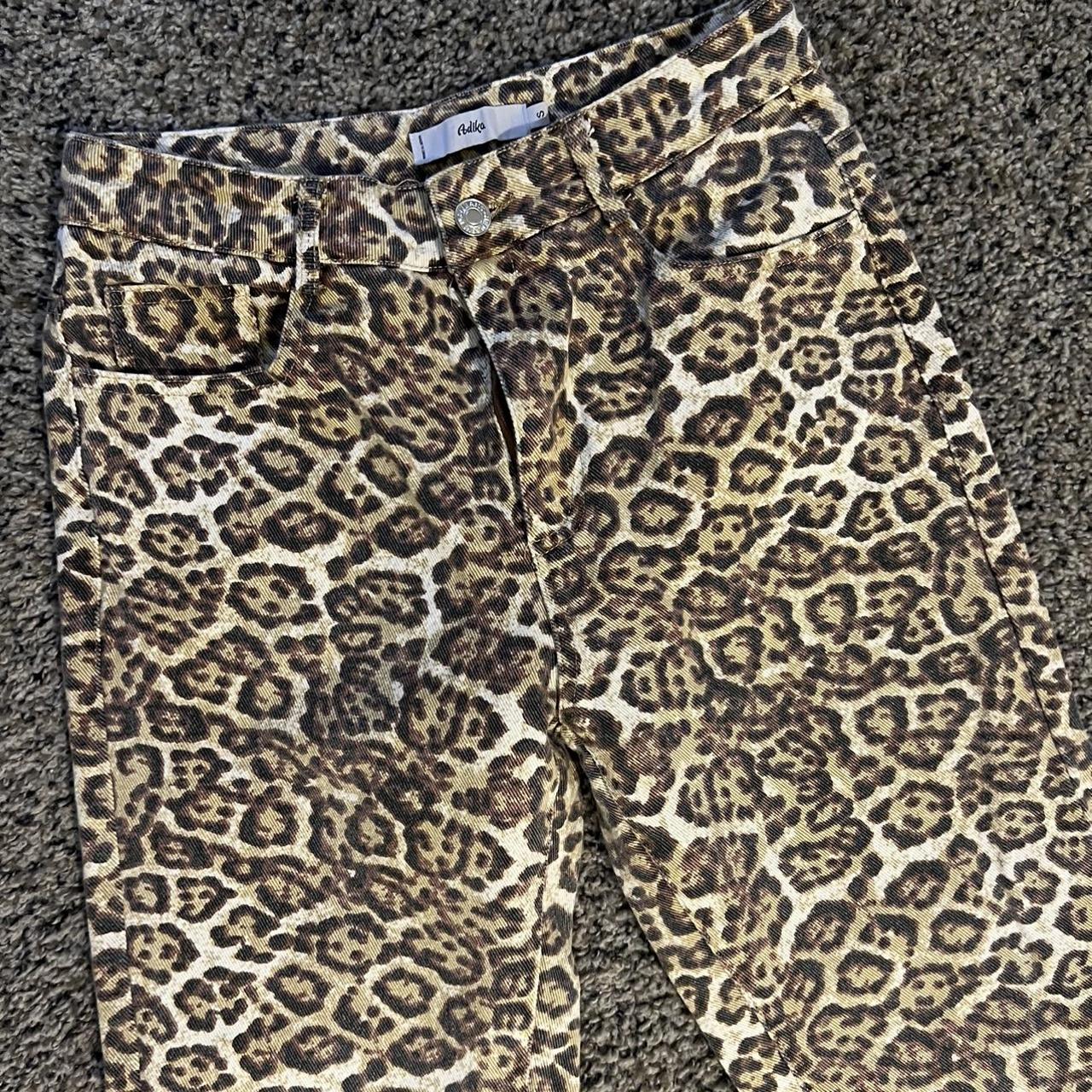 Adika cheetah straight leg jeans! Size small - Depop