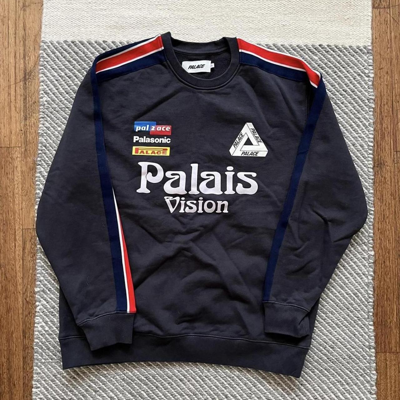 Palace flag stripe crew sweatshirt Perfect... - Depop