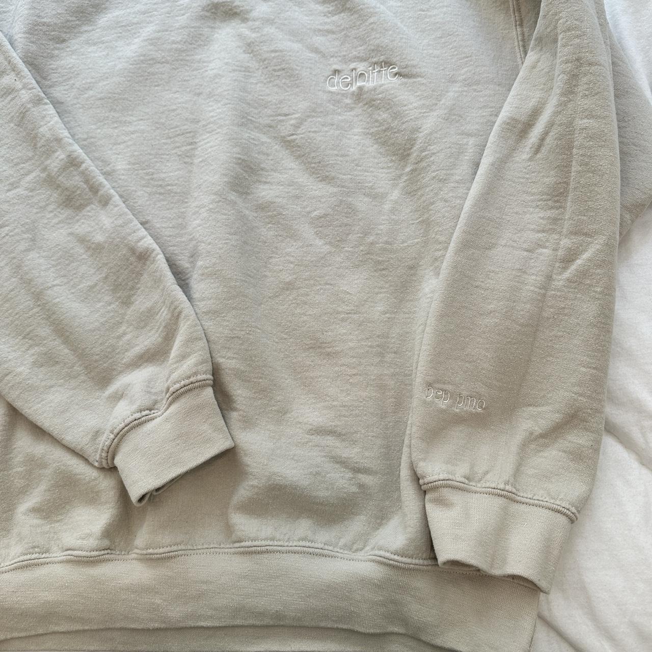 Gildan Women's Khaki and Cream Sweatshirt | Depop