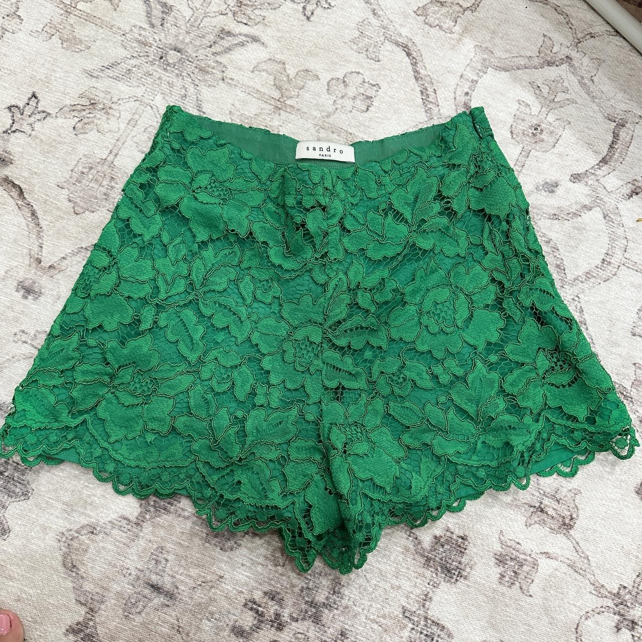 Stunning green Sandro shorts never worn. French size 36 - Depop