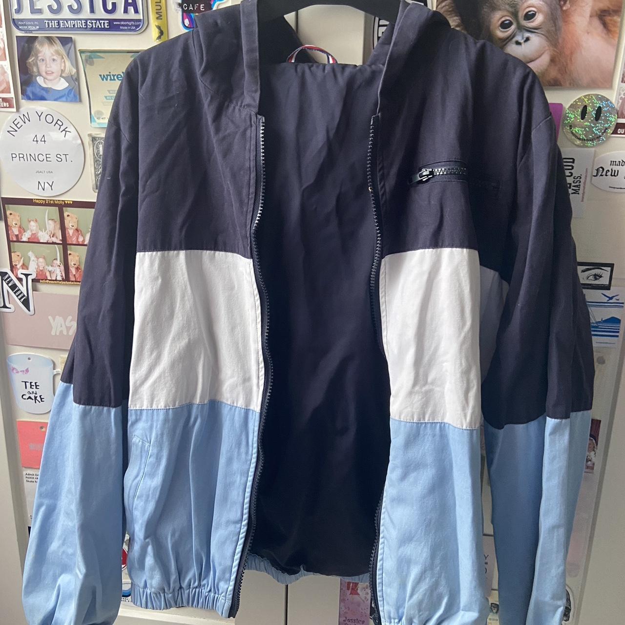 Brandy Melville blue windbreaker jacket, one size... Depop