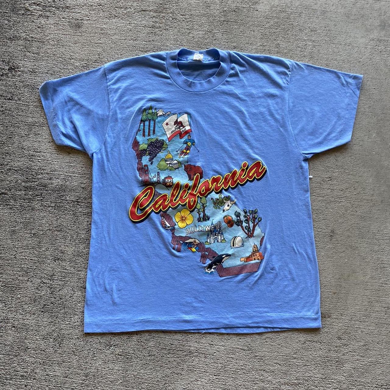 Baby blue and red best sale graphic tee