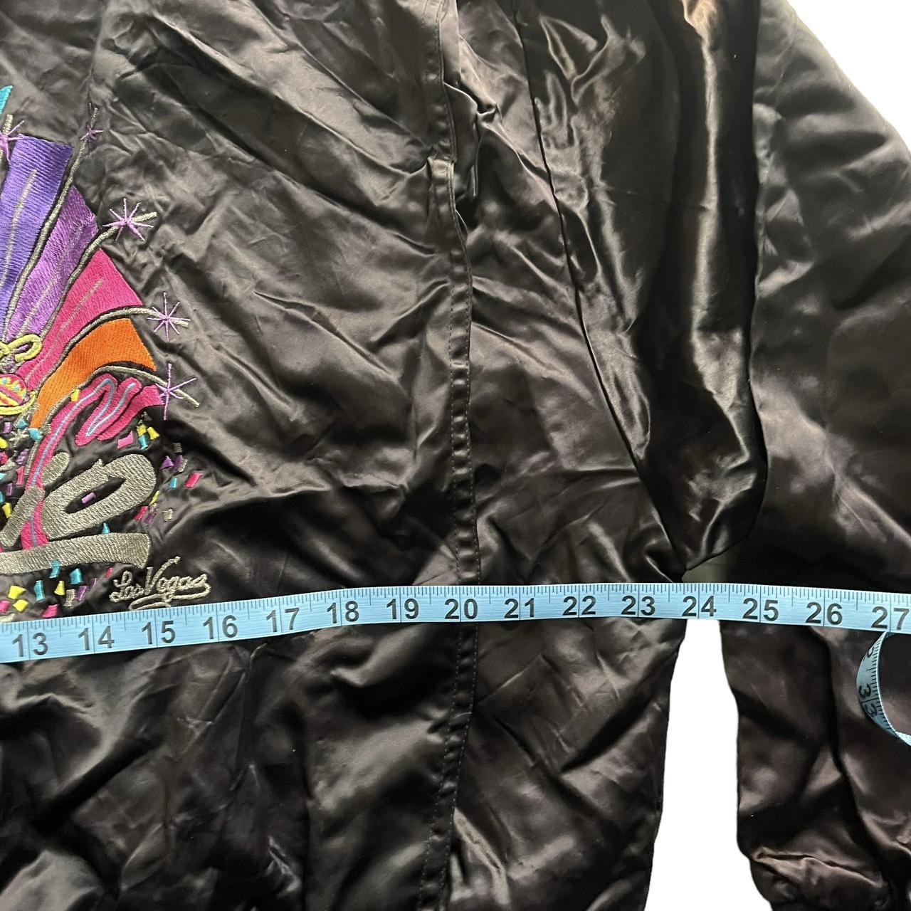 Vintage 90s deals Rio Casino Satin Bomber jacket Y2K Embroidered Black Las Vegas Satin