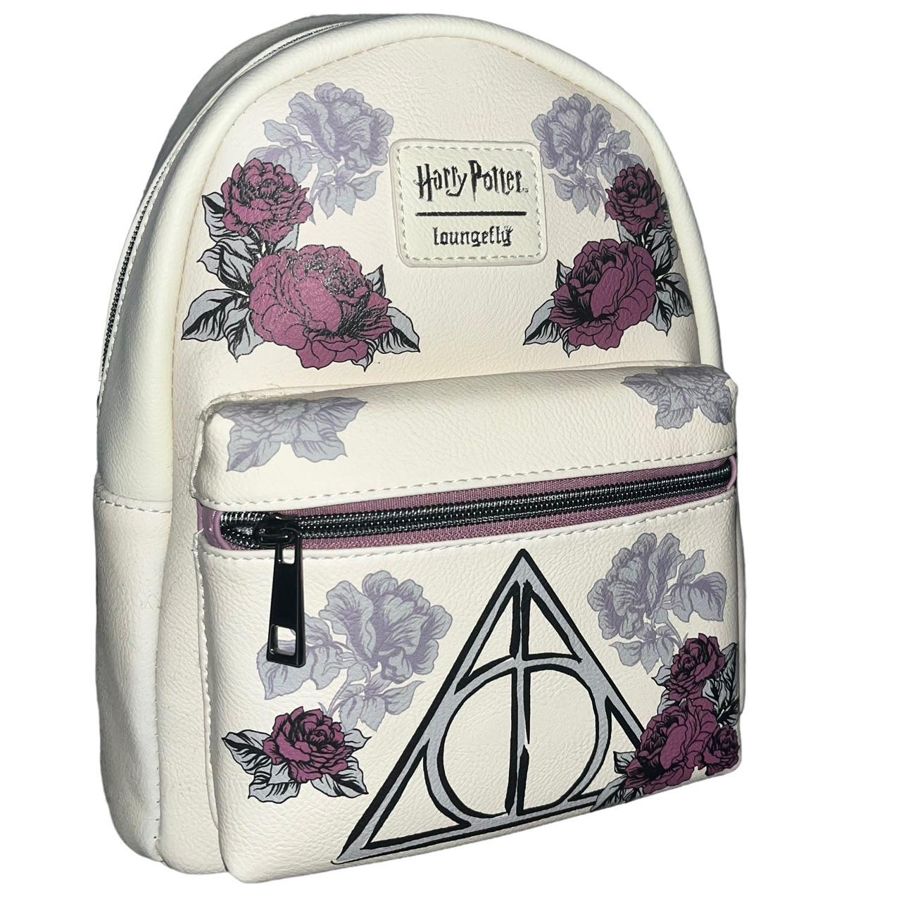 Loungefly hot Harry Potter Floral Deathly Hallows Slouch Backpack **BRAND NEW**