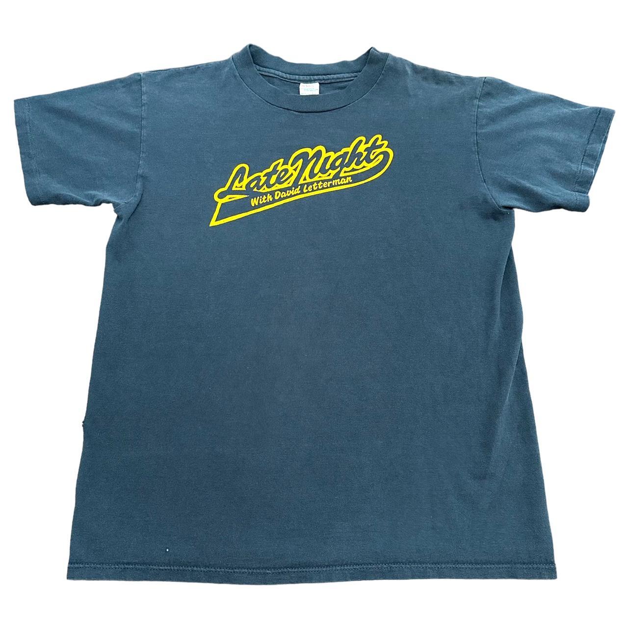 Vintage David Letterman Shirt Mens Large Blue Late... - Depop