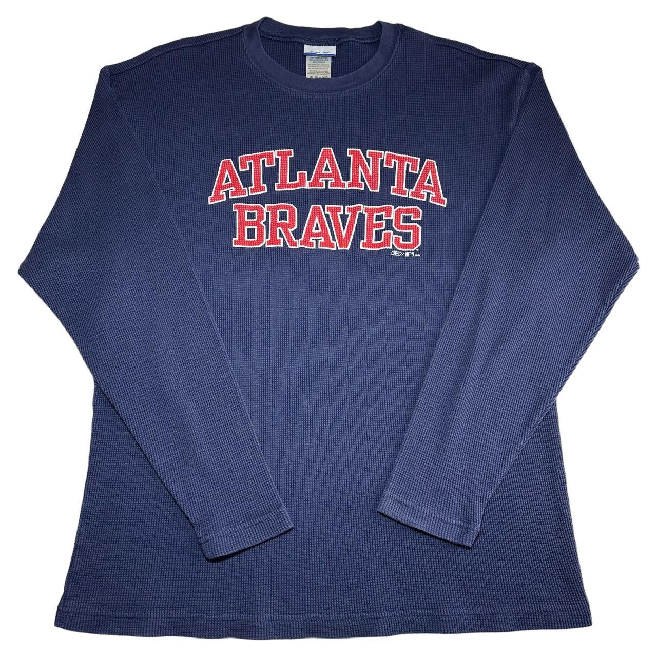 2008 Atlanta Braves Long Sleeve Waffle Thermal Shirt... - Depop