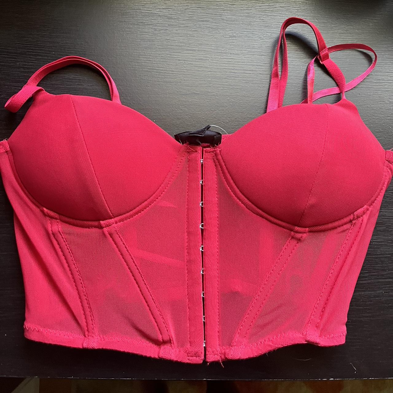 Red Cropped Corset Top Size Small Brand New with Tags Depop