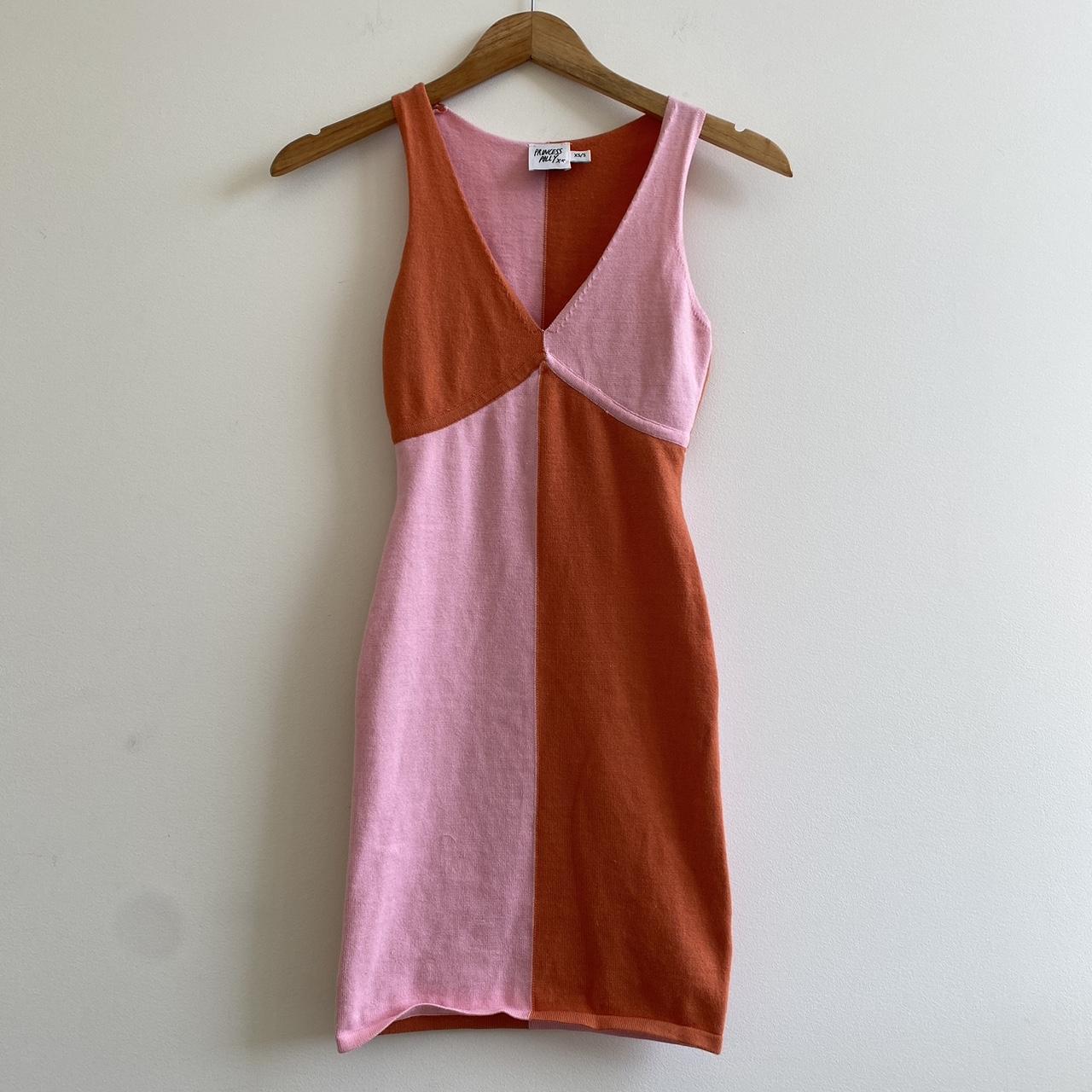PRINCESS POLLY pink and orange mini dress. Worn... Depop