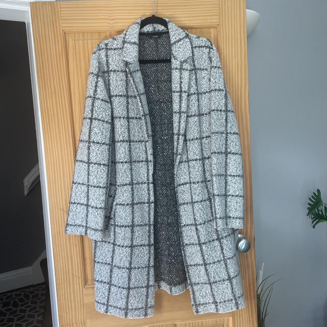 Asda check long coats size L Used but good... Depop