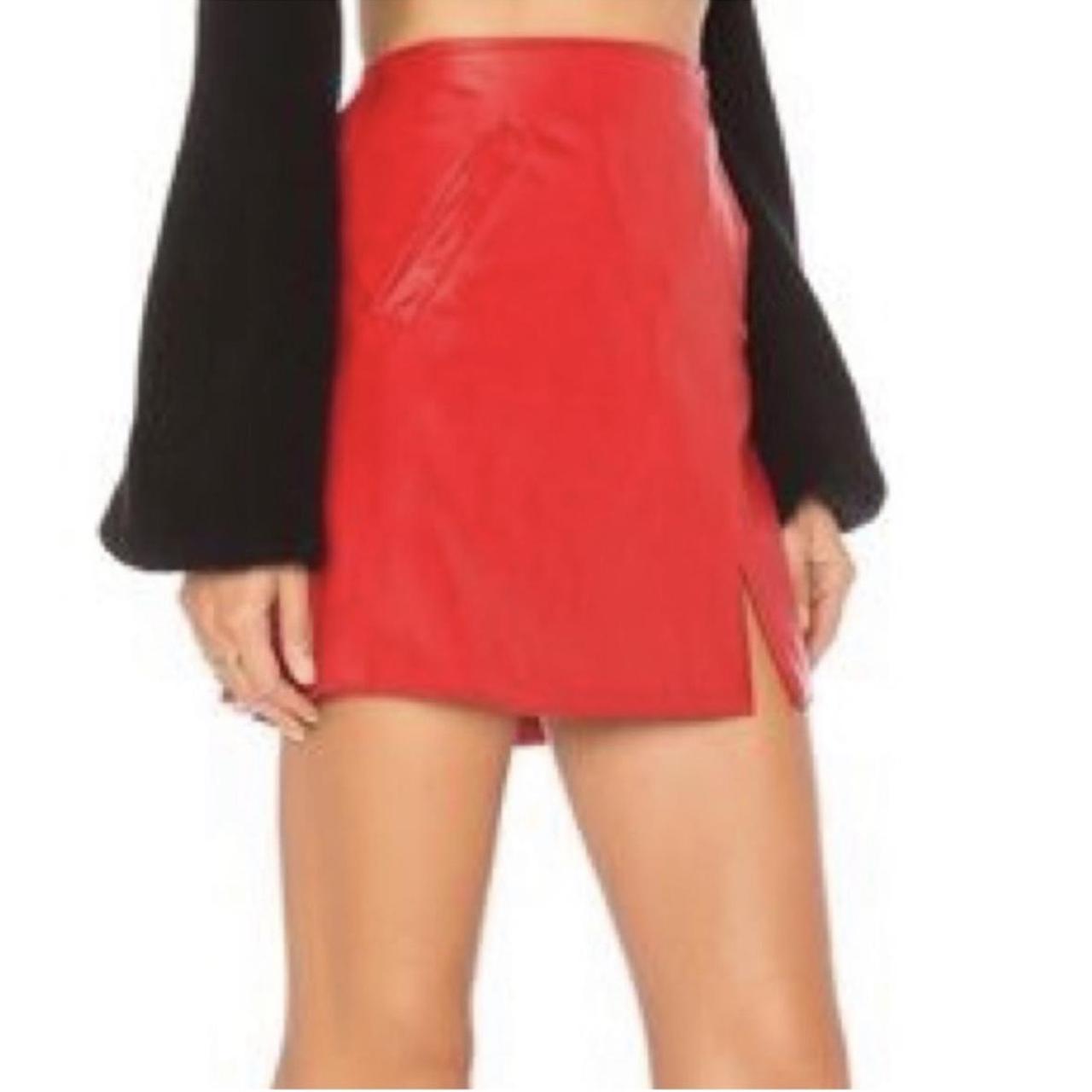 Blank NYC red faux leather mini skirt, I am a