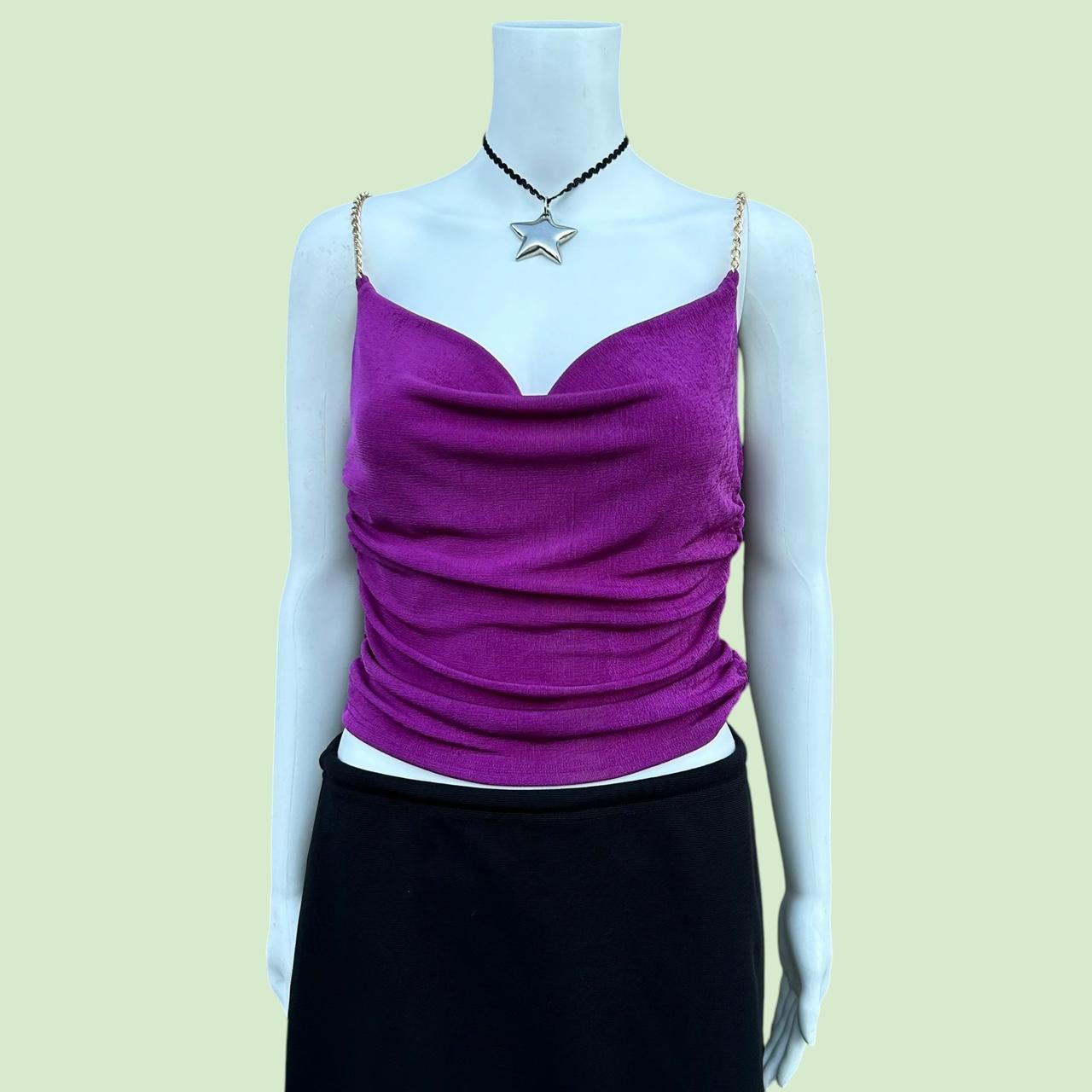 Preloved Women's Tank top - Purple/Gold - S – vin… - image 1