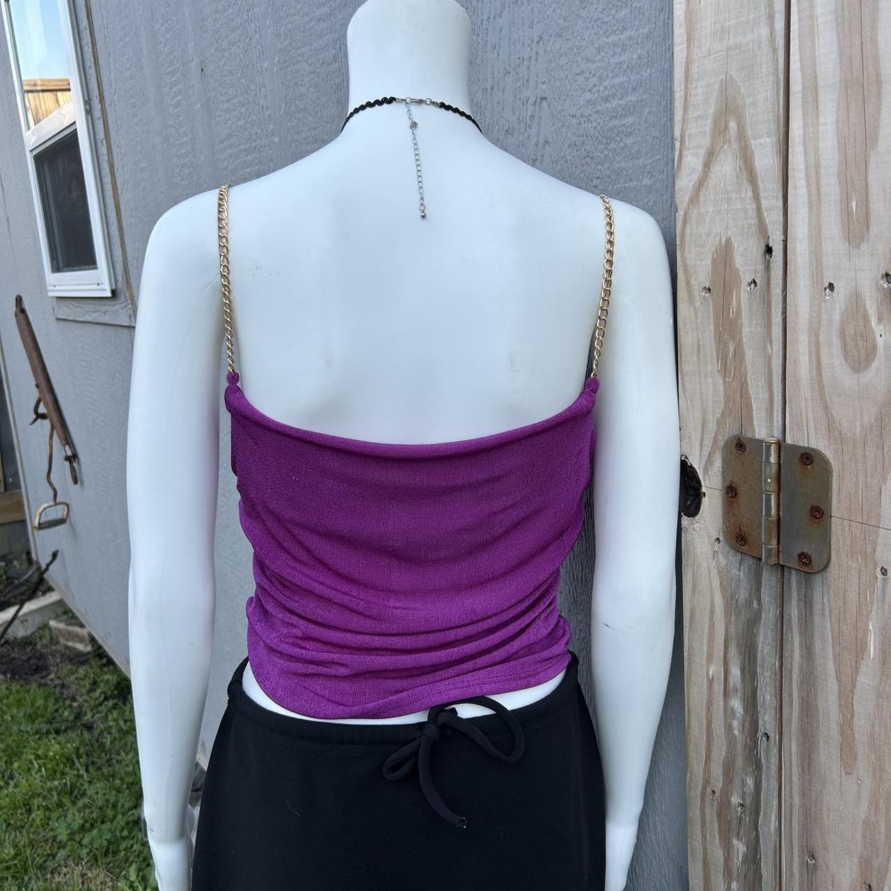 Preloved Women's Tank top - Purple/Gold - S – vin… - image 4