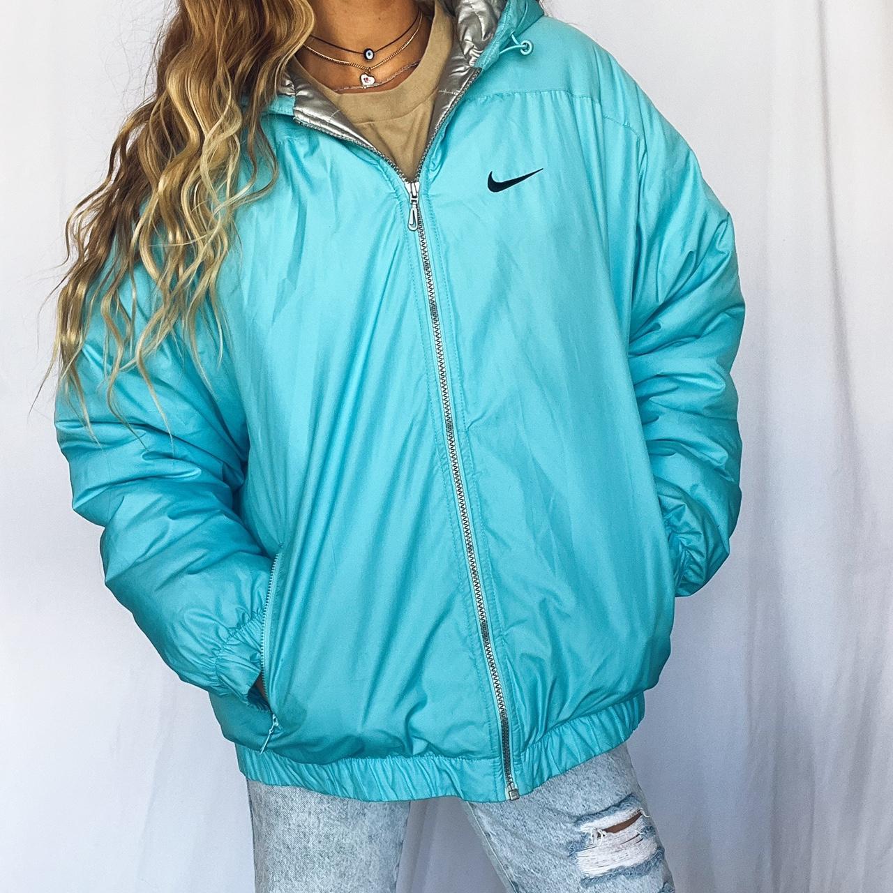 Baby blue nike puffer jacket sale