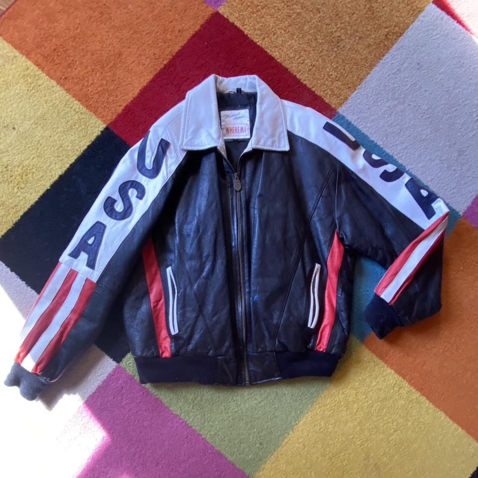 Vintage 80s 90s USA Leather Jacket SIZE: Large... - Depop