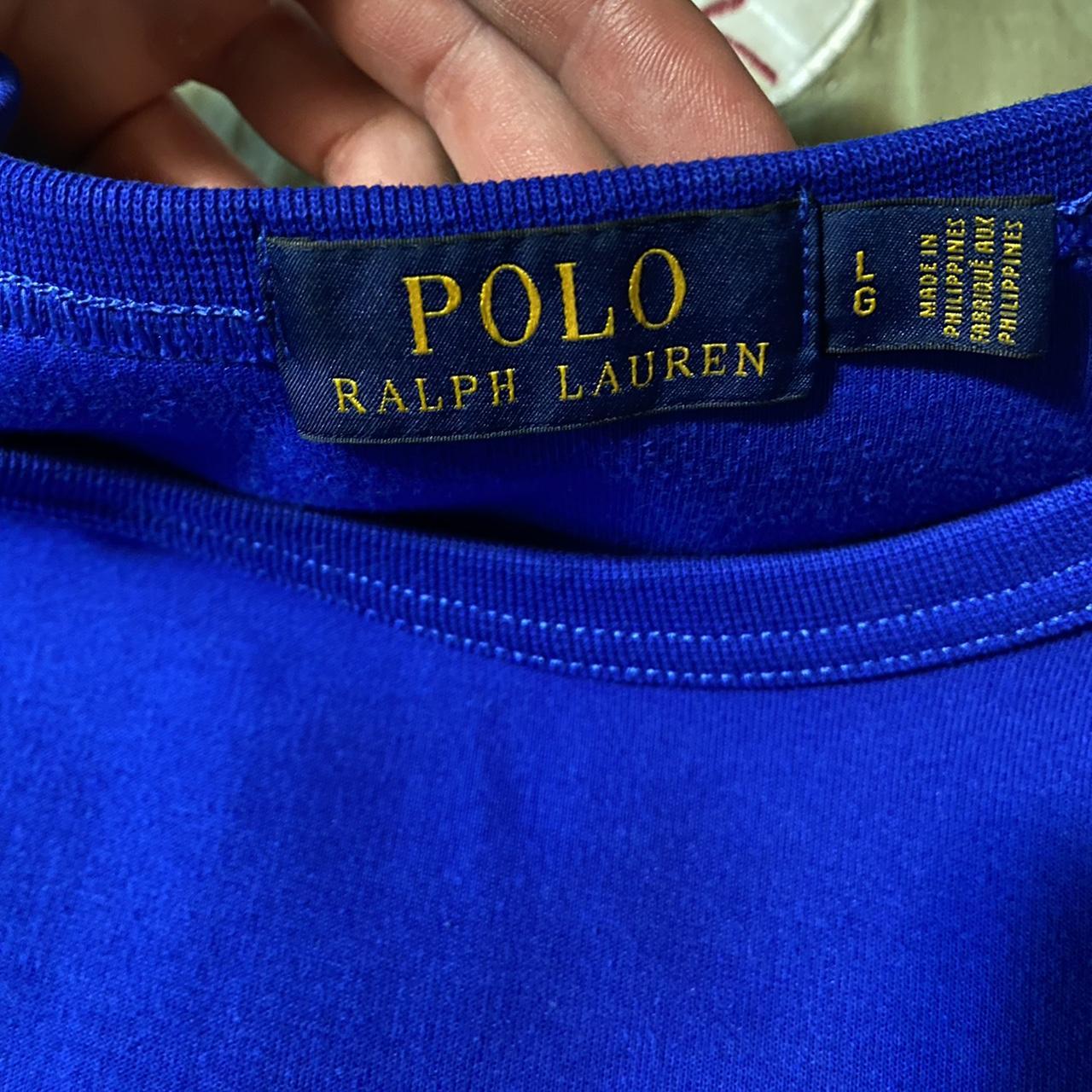 Polo Ralph Lauren Men's Blue and Yellow Sweatshirt | Depop