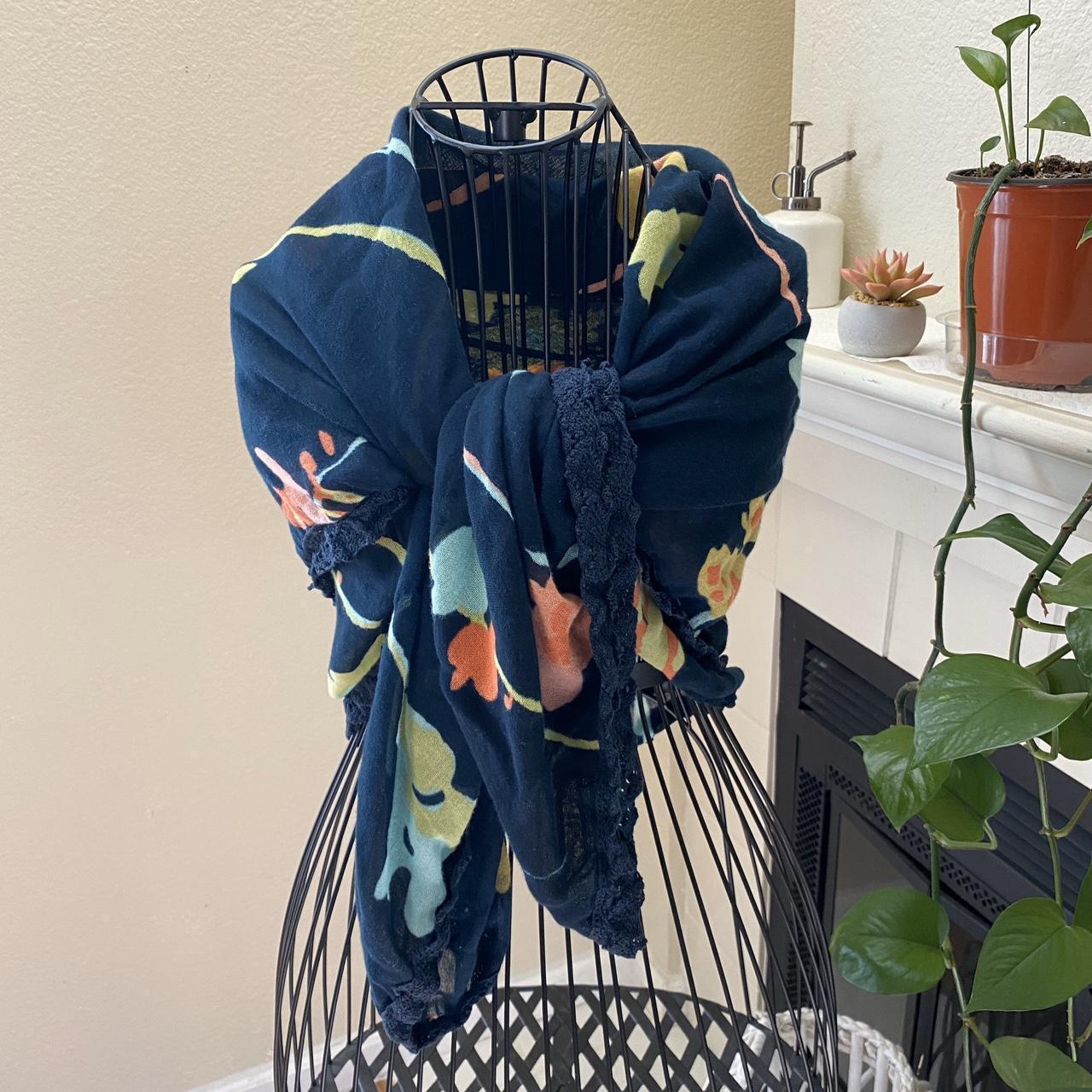 Fossil Women's Scarf - Multi/Blue – Fossil Floral… - image 1