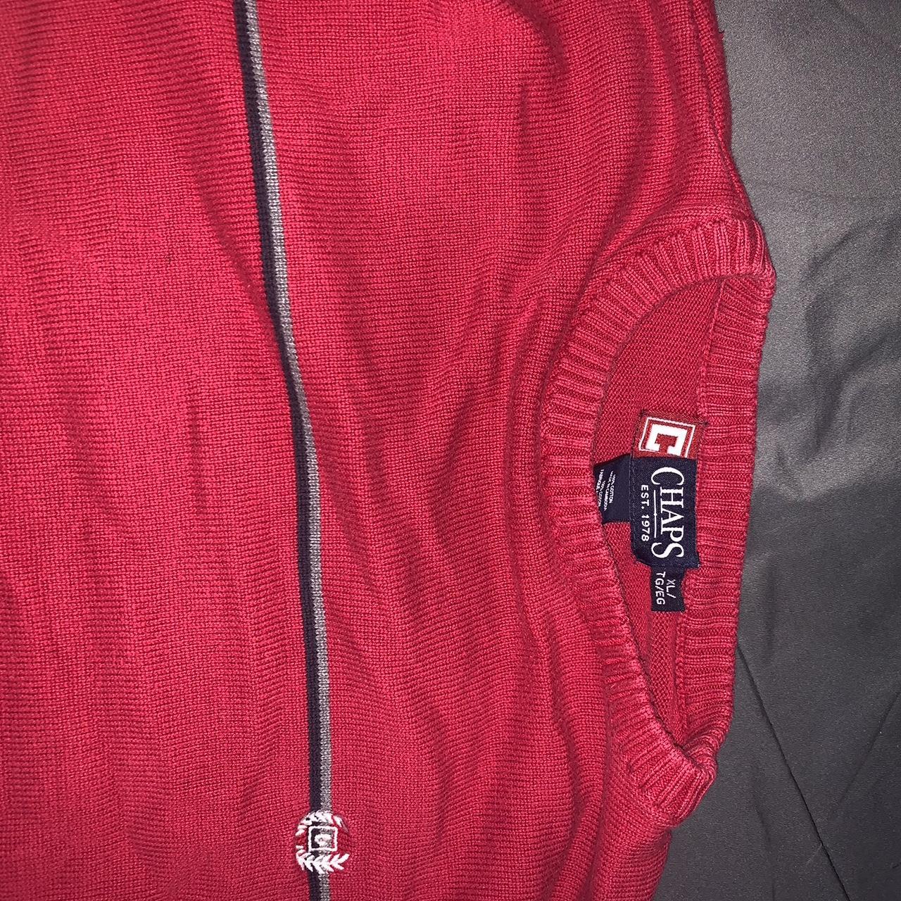Chaps baggy red heavy crew neck Good condition... - Depop