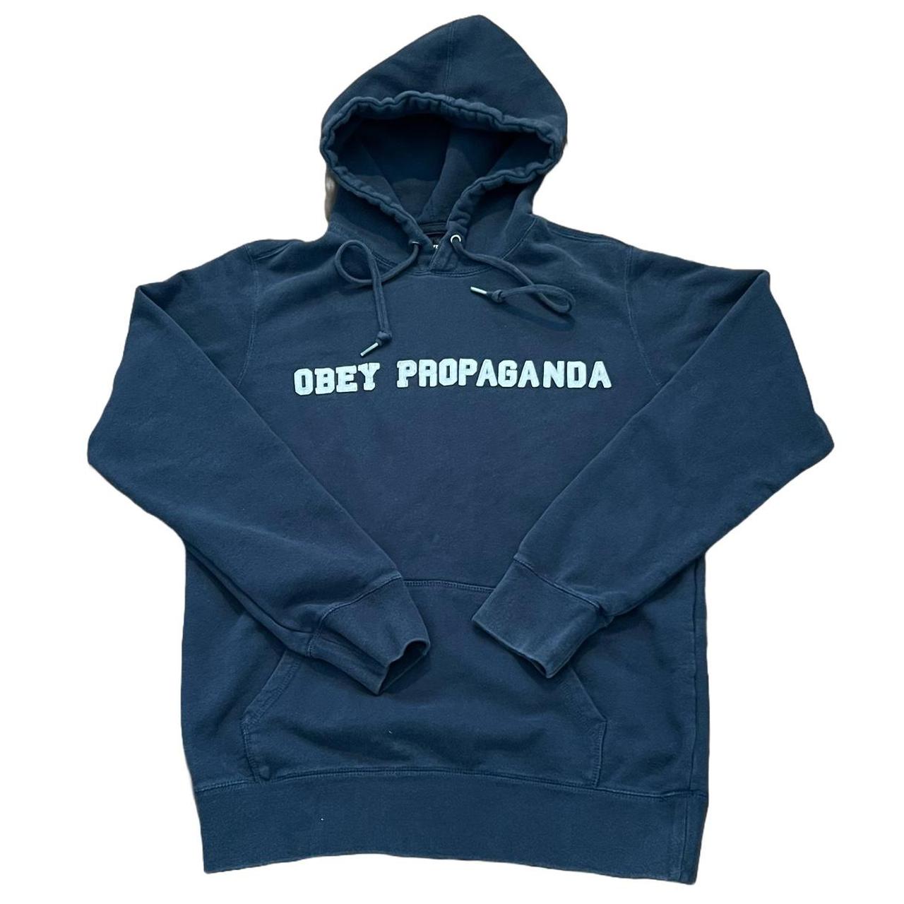 Navy Obey Propaganda Hoodie Men s Size. Depop