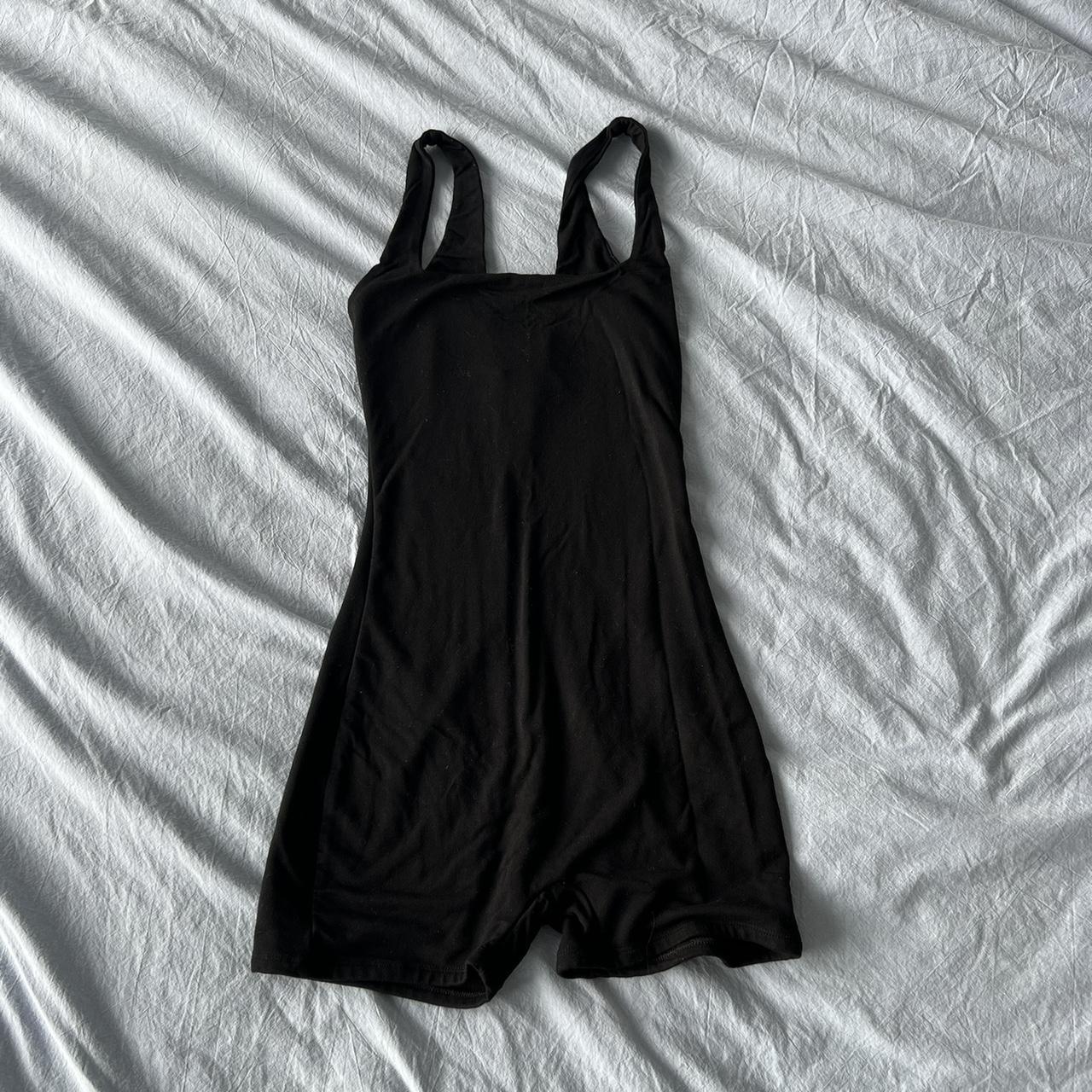 oh polly black romper worn a few times sooooo cute... - Depop