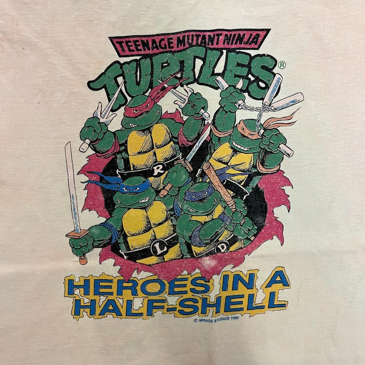 Vintage 1990 Teenage Mutant Ninja Turtles T-Shirt Mirage Studios Comic Image