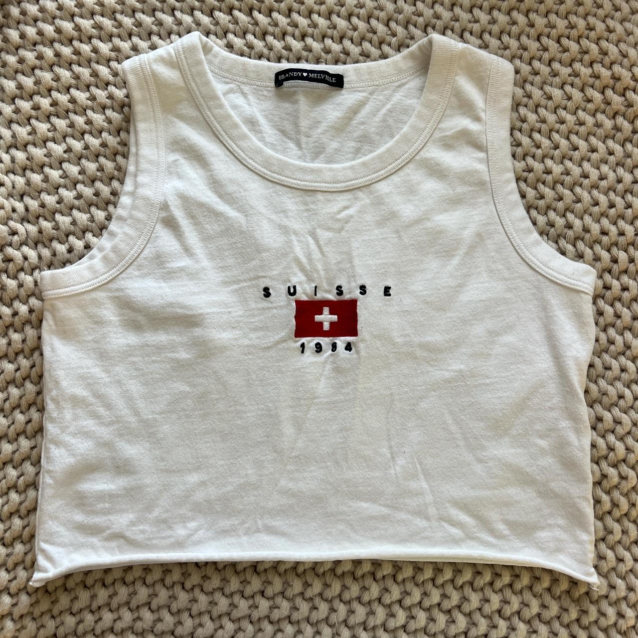 Brandy Melville White Crop Top - Depop