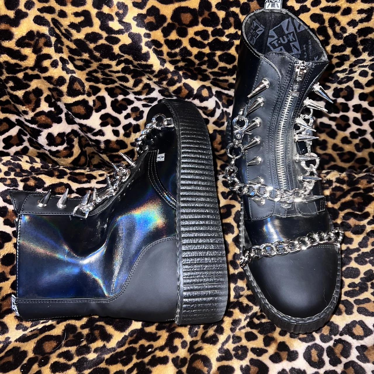 Black Haze Spike Chain Viva Mondo Boot Depop
