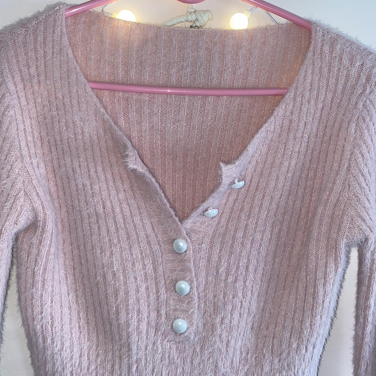 SHEIN Women's White and Pink Jumper | Depop