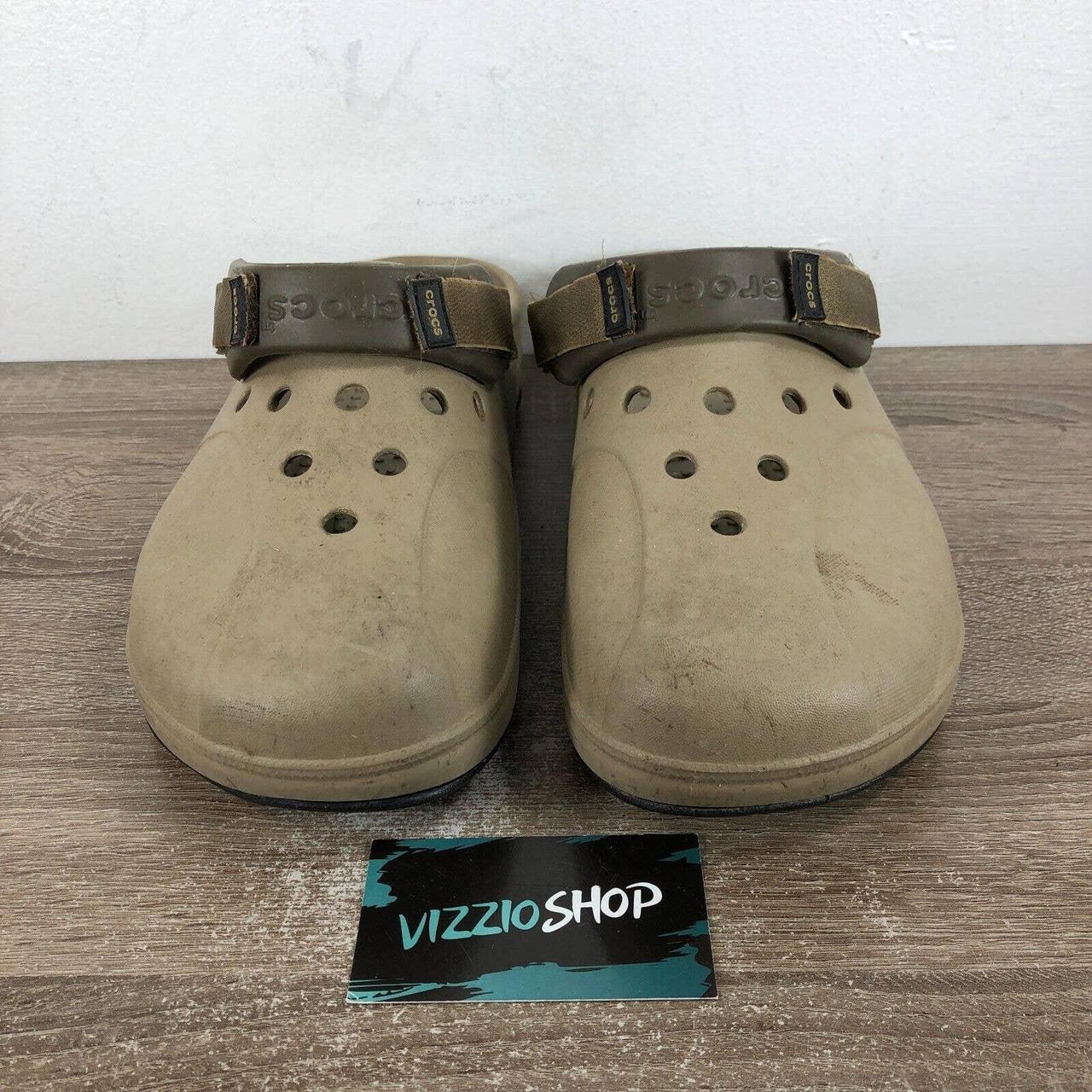 Crocs Adjustable Straps Beige Brown Slide Slippers... Depop