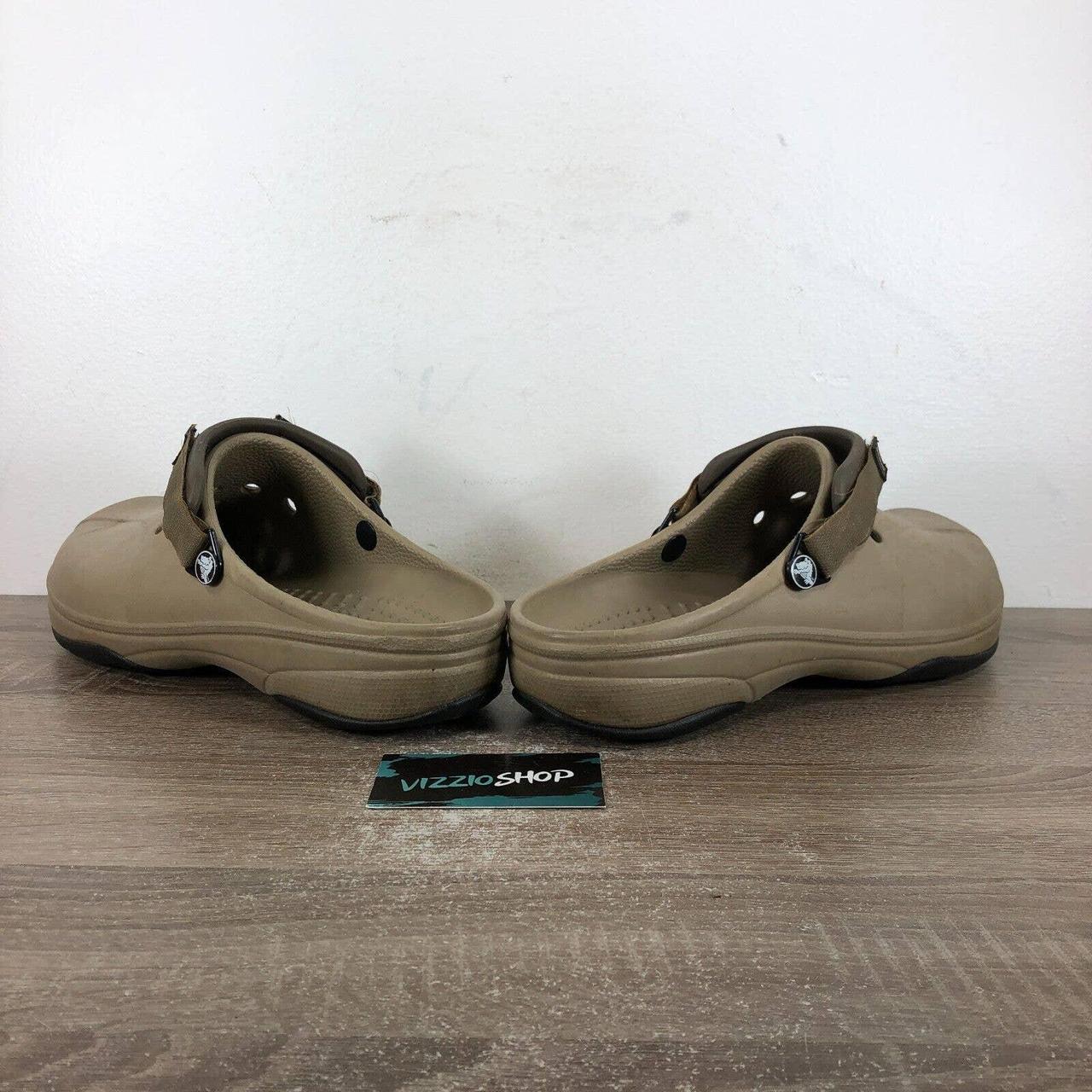 Crocs Adjustable Straps Beige Brown Slide Slippers... Depop