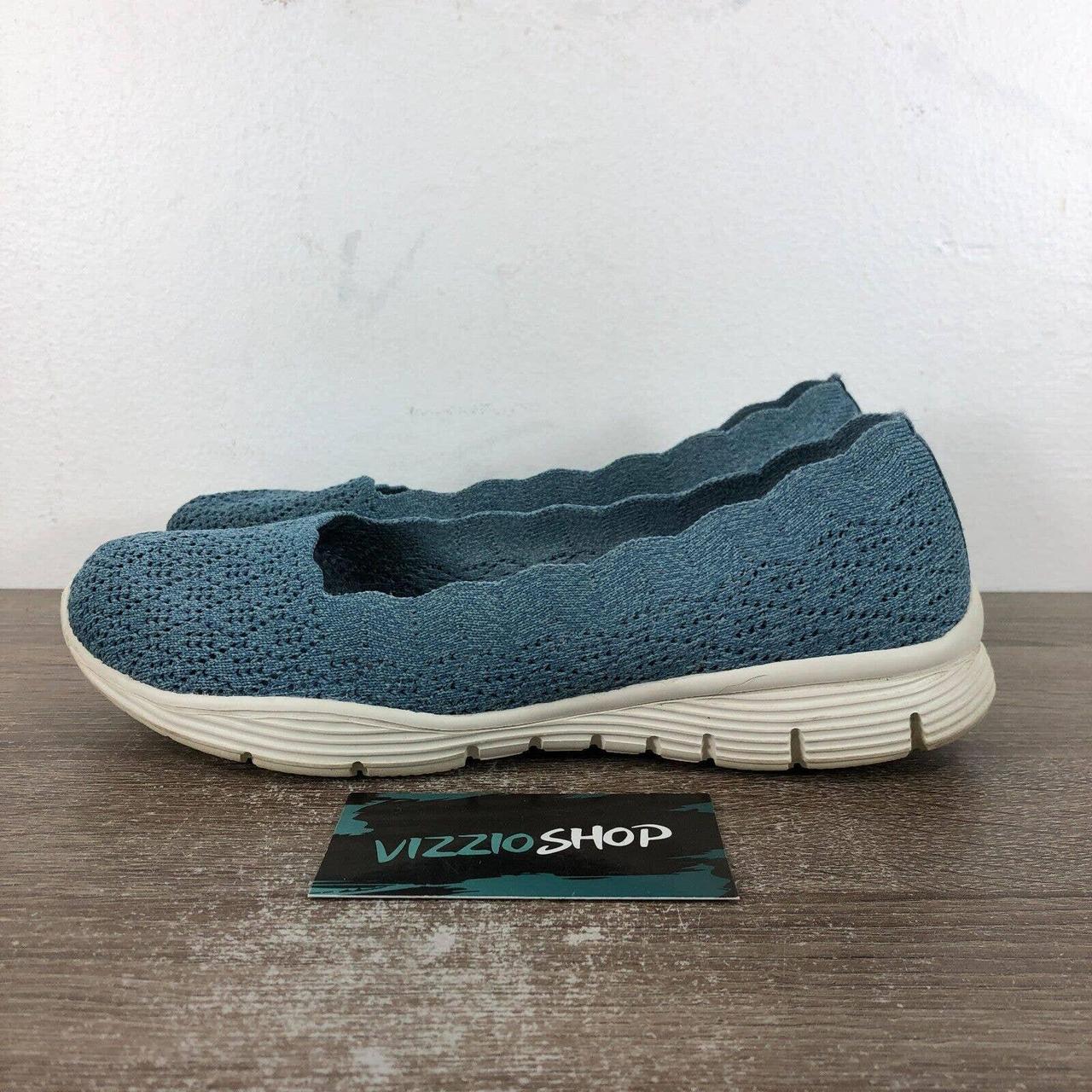 Skechers go walk denim on sale blue