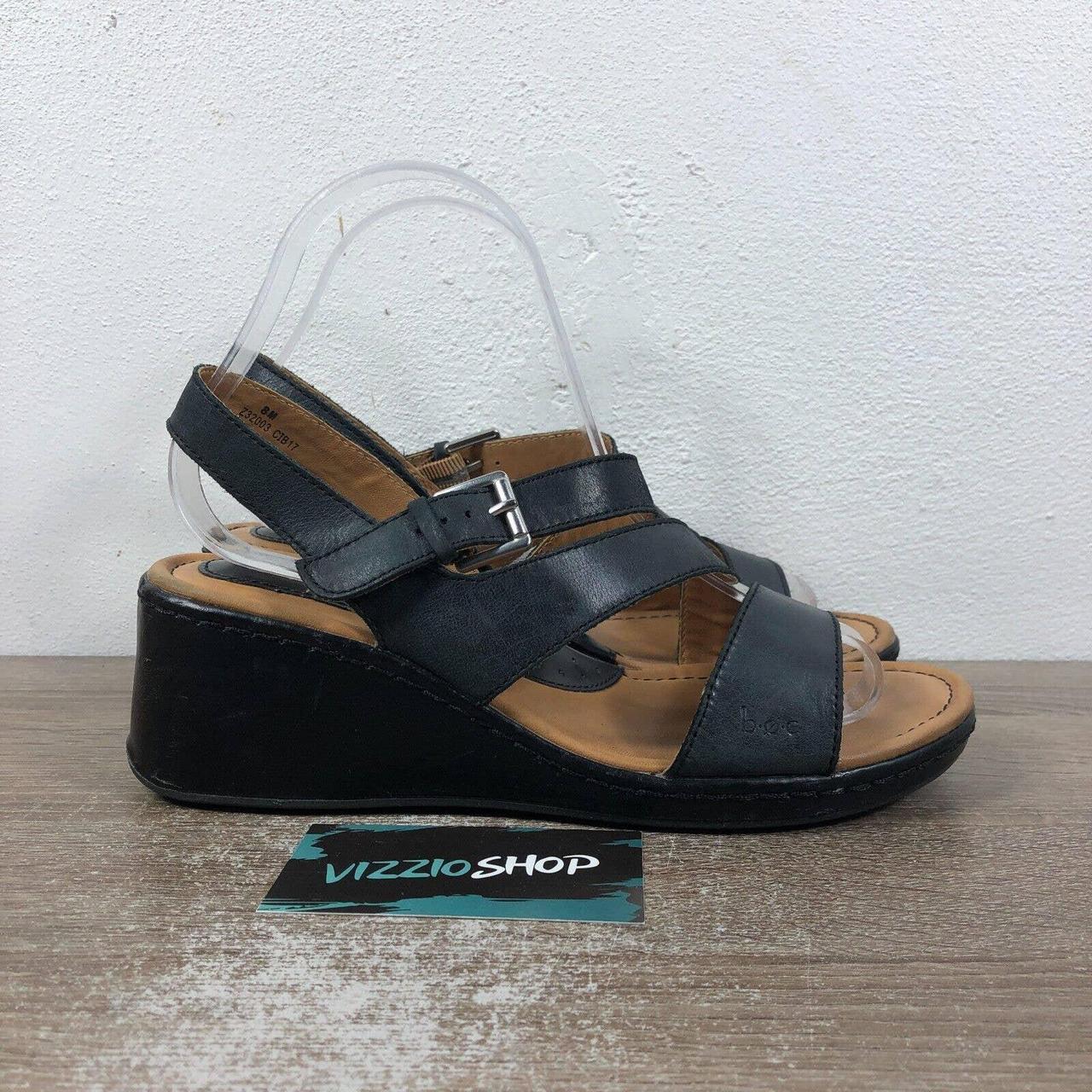 BOC by Born Black Strappy Wedge Sandals Shoes Depop