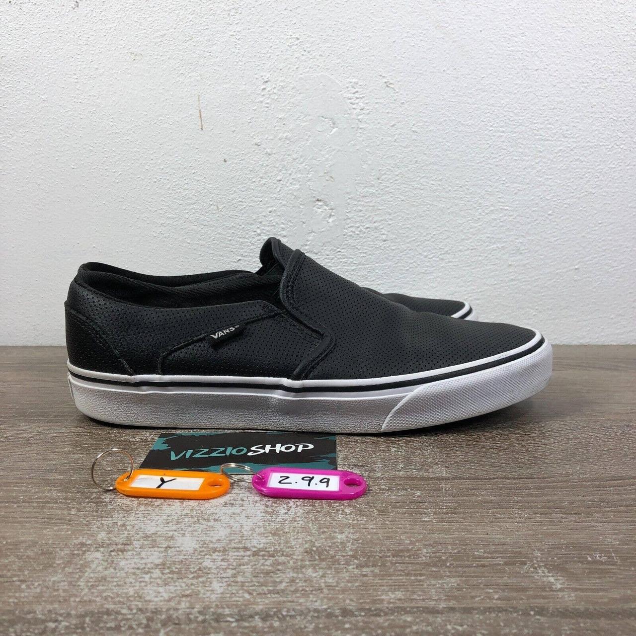 Vans asher slip on sale on womens black