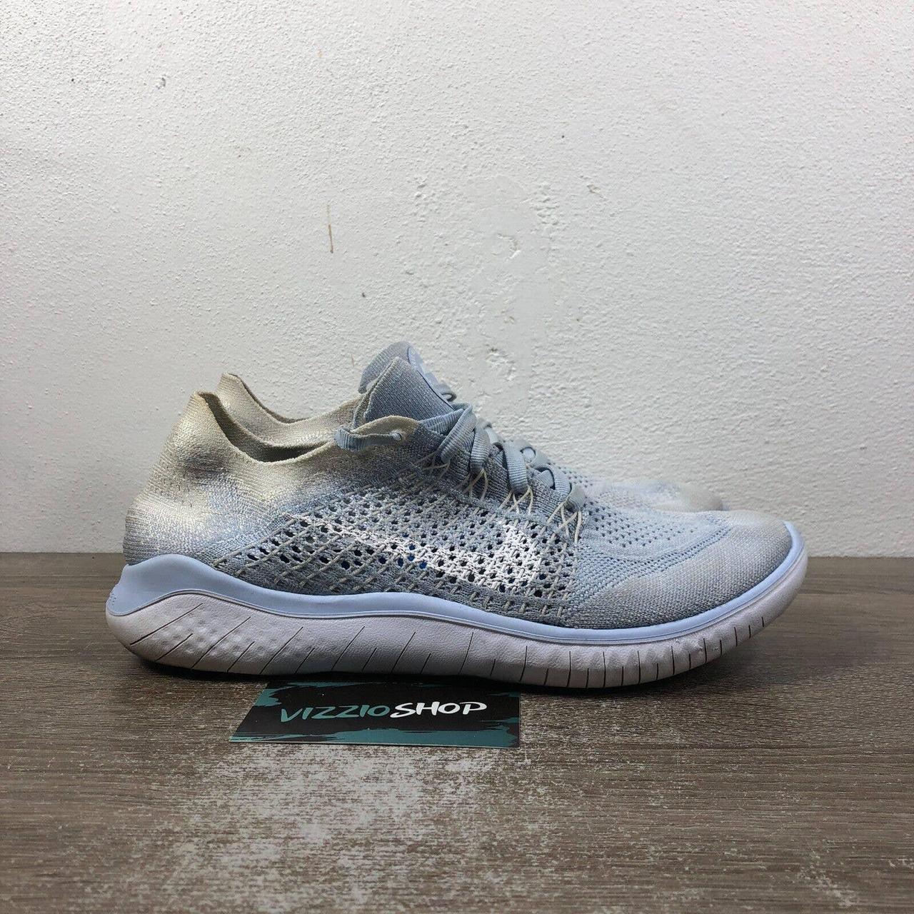 Nike Free RN Flyknit 2018 Hydrogen Blue White Depop